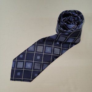 MICHAEL Michael Kors‎ Mens Tie Silk Handmade Diamond Print Blue Designer
